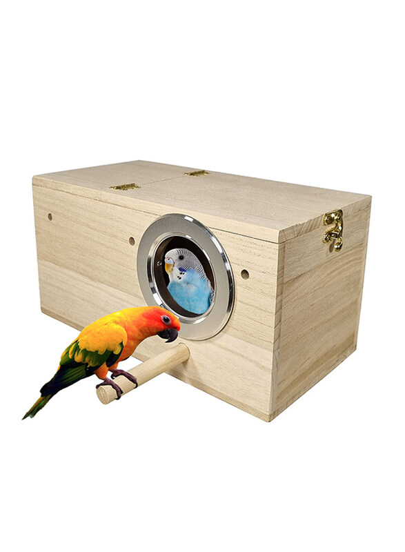 

Majibao Wooden In-Cage Bird House, 15cm, Brown