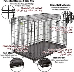 Foldable Dog Kennel Playpen with Tray, Black