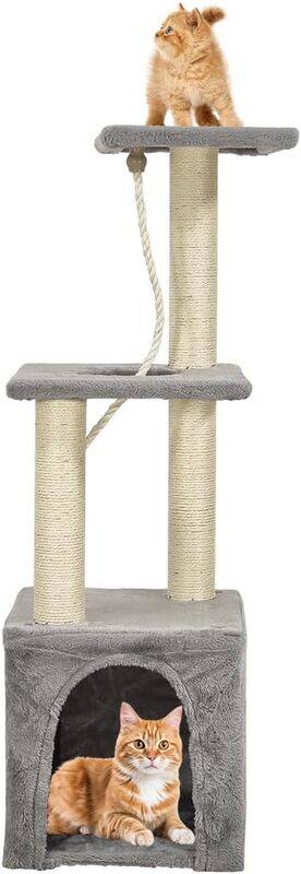 

MAJIBAO Cat tree tower with Top perch, Natural sisal rope, Scratching post, and Cozy cat condo, Cat tree scratching post activity center for indoor kittens an