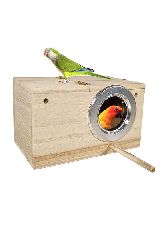 

Majibao Wooden In-Cage Bird House, 12cm, Brown