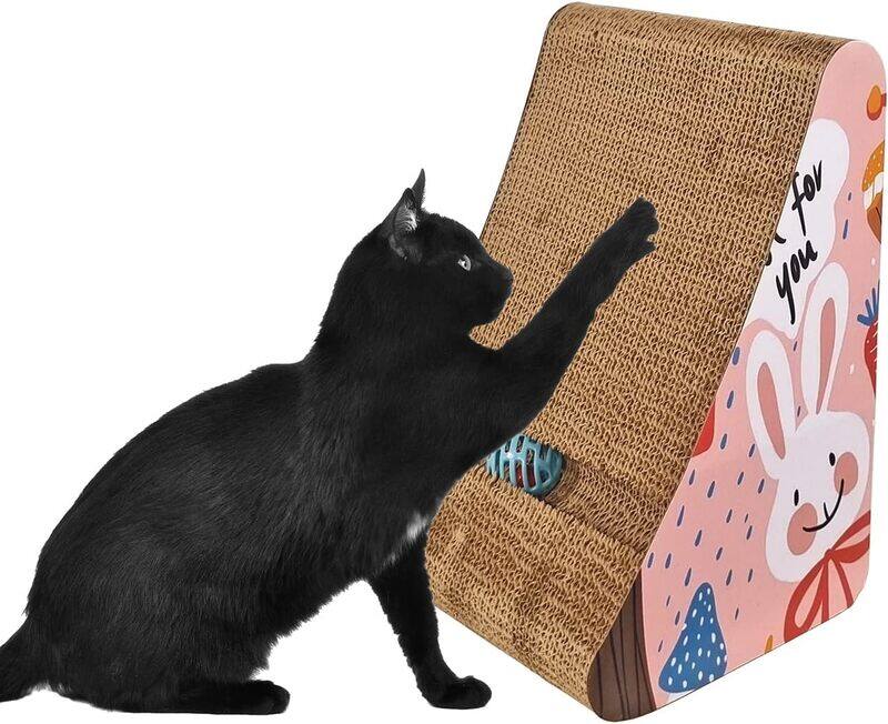 

MAJIBAO Cat Scratching Cardboard with Catnip, Cat Scratcher Box, Cat Scratching Pad, Cat Play, Natural Scratching, Sloppy, Cozy Cat Scratching, Pinkish Color,