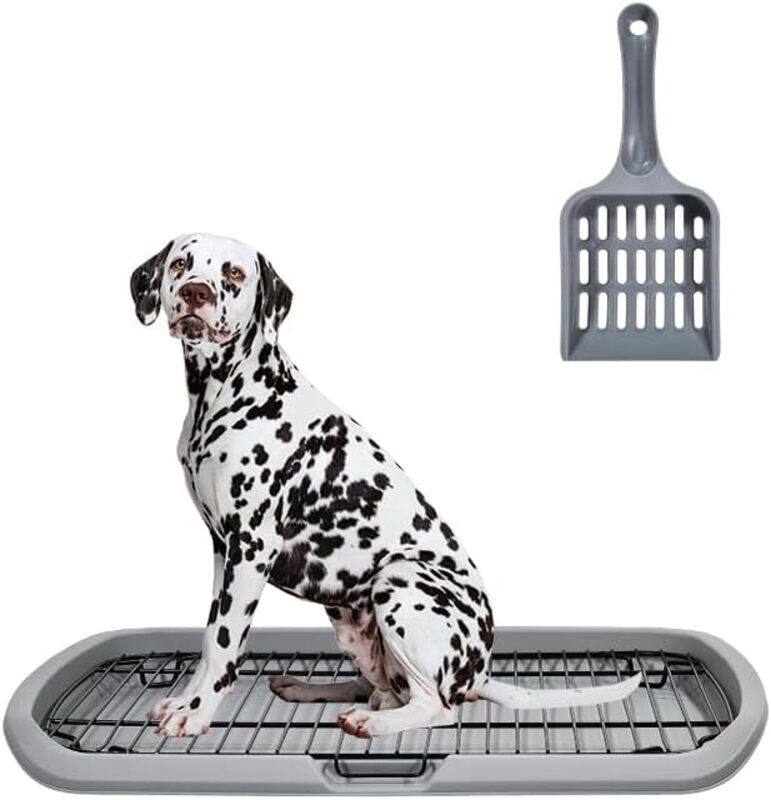 

MAJIBAO Large size flat dog toilet, Potty pad pet toilet with stainless steel grid and litter scoop, Dog training for medium and large dog prevent splashing u