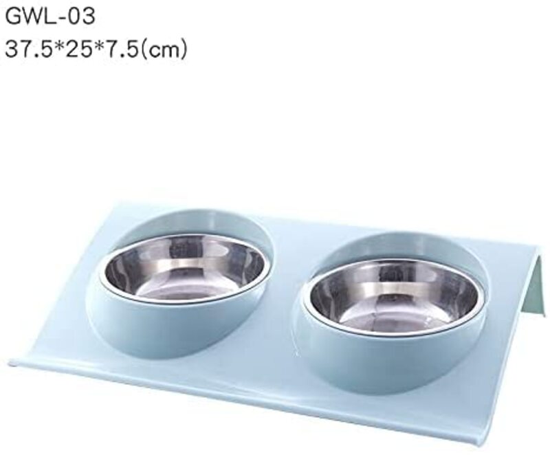 Premium Stainless Steel Cat & Dog Bowl, Blue