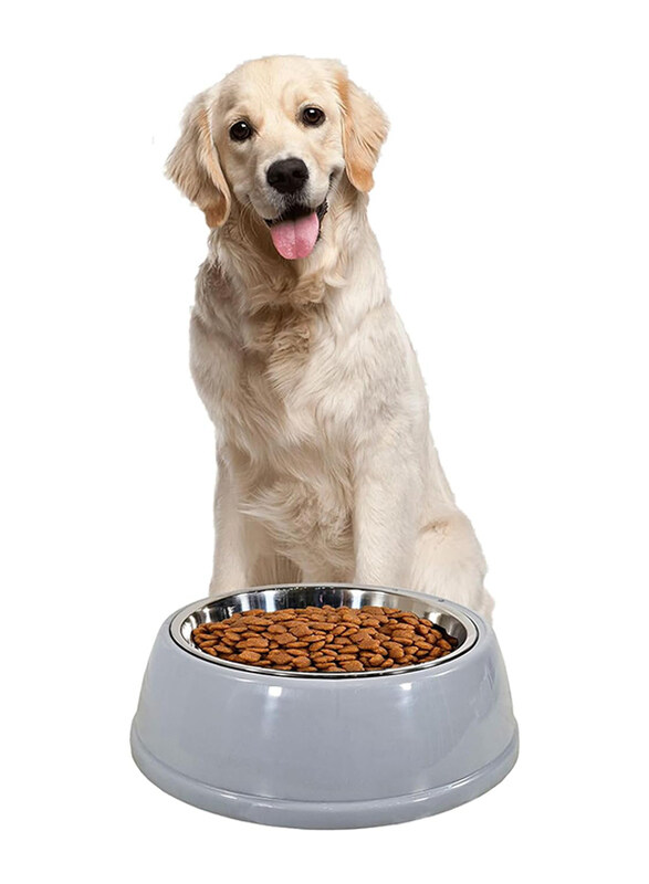 

Majibao 17cm Stainless Steel Dog Food & Water Feeder Bowl for Dogs, Normal, Grey