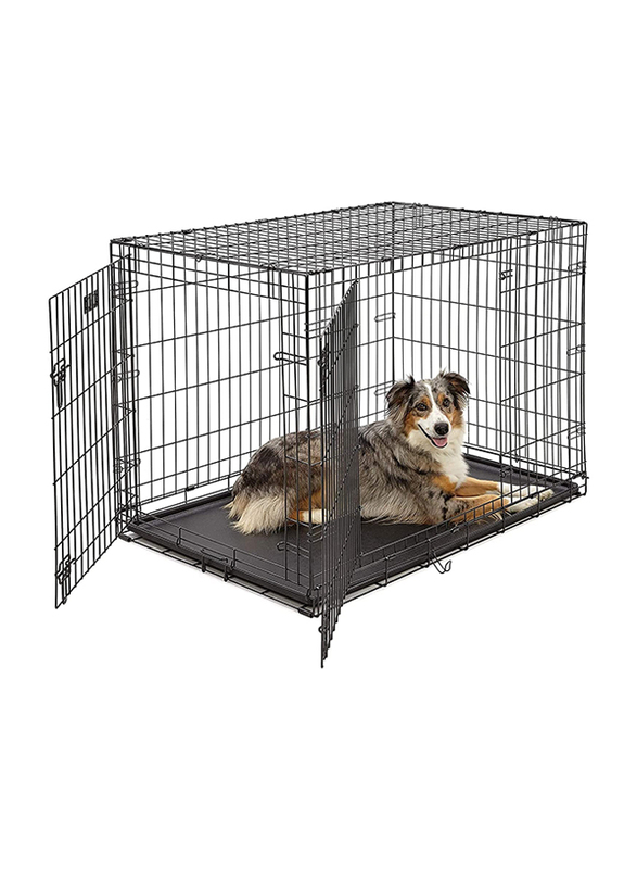 Foldable Dog Kennel Playpen with Tray, Black