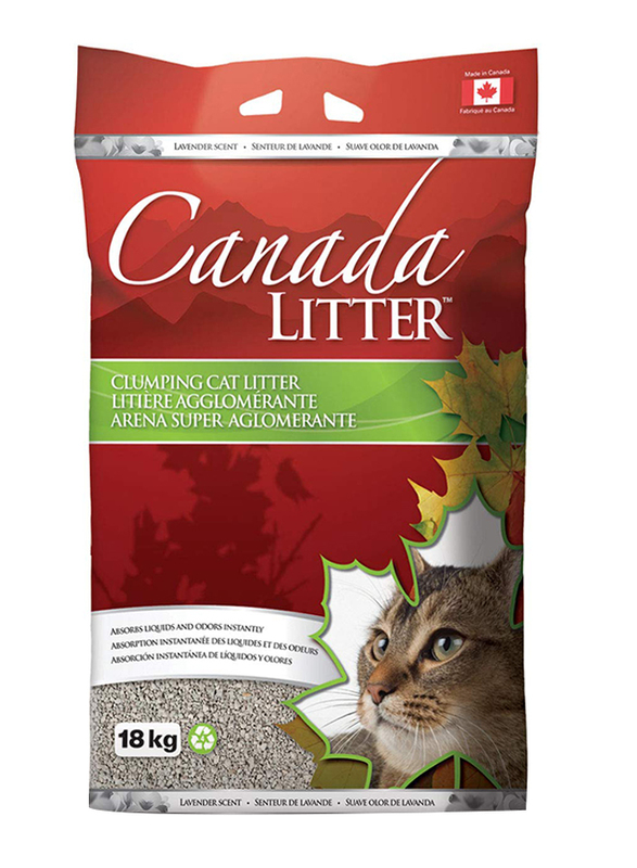 Lavender Canada Litter Clumping for Cat Toilet Use, 18Kg, Grey