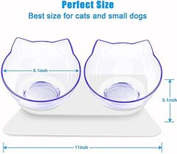 Elevated Food Water Cat & Dog Bowl with Raised Stand, White