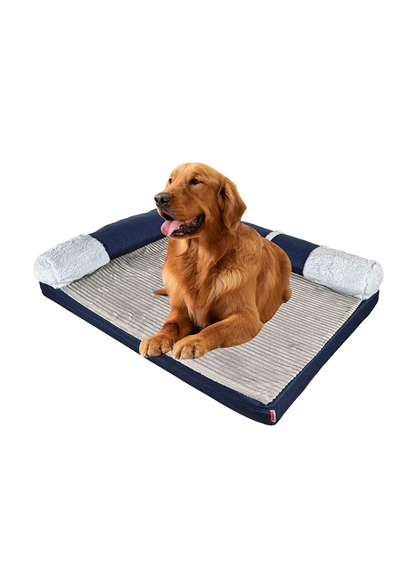 

Majibao Cushioned Portable Strong Dog Bed, Grey/Blue
