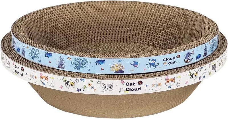 

MAJIBAO Round cat scratcher with catnips and honeycomb design, 2Pc cat scratching board for indoor cats and kittens, Durable pet scratcher pad, Promote health