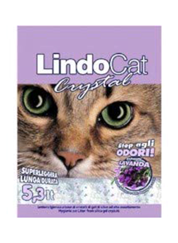 Lindocat Crystal Lavender Scent Silicagel Cat Litter for Toilet, 16L, Lavender
