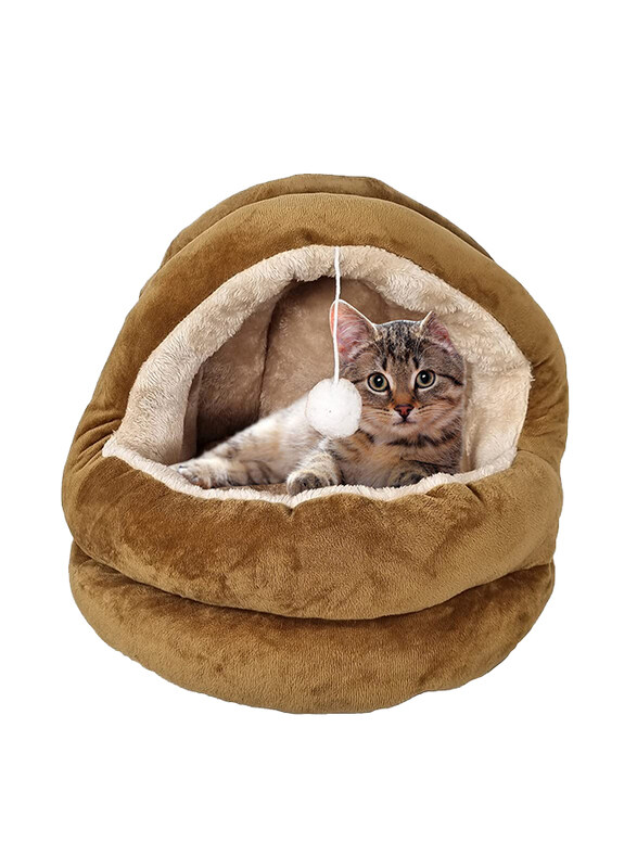 

Majibao Plush and Soft Cosy Cat Bed, 8cm, Brown