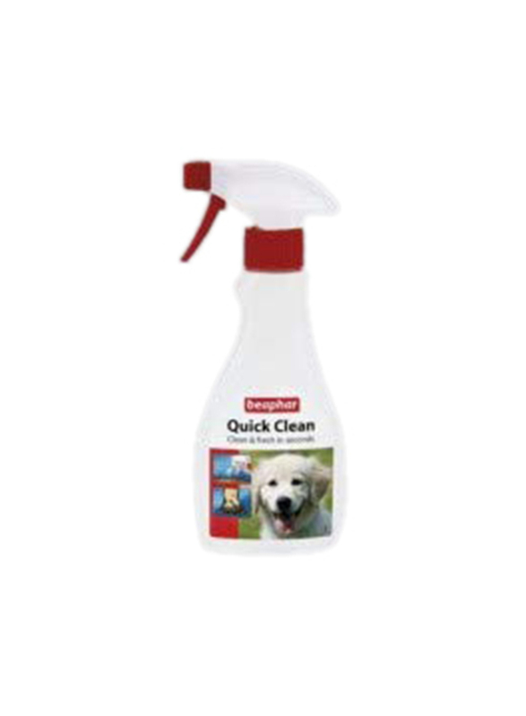 Beaphar Quick Clean Deodorizer Freshen Fur Remove Dirt Dog Spray, 250ml, White