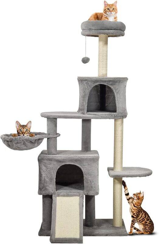 

MAJIBAO Cat tree tower for indoor cats, Multi-level cat tree tower with Soft plush perch, Cozy hammock, Hanging ball, Sisal scratching post, Double co