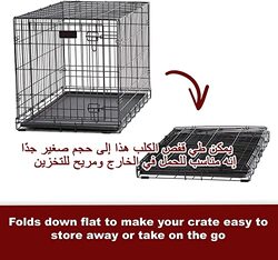 Majibao Dog Cage Crate for Large and Extra Large Size Dog with Tray, 48 Inch, Black