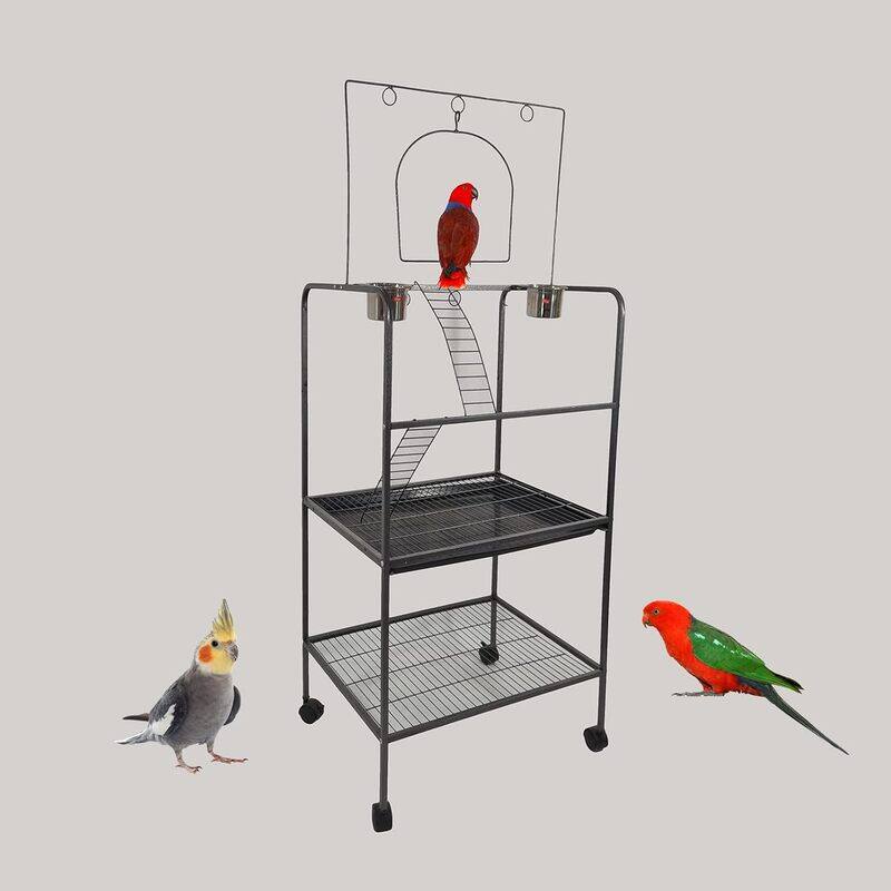 

MAJIBAO Bird Stand, Metal Stand, Parrot Stand, Indoor and Outdoor Stand, Play Top, Large Size Bird, Easy Installation, Modern Design, Perch rolling, Easy to A