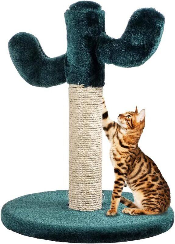 

MAJIBAO Cactus Cat Scratch Tree, 40 cm Kitten Scratching Post with Natural Sisal Rope for Indoor Cats. Cat tree for Small Cats & Kittens Green color