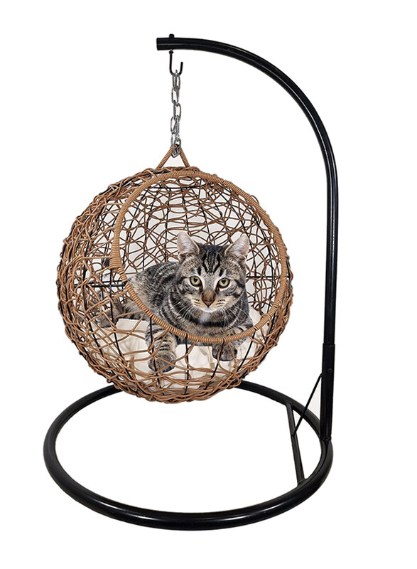 

Majibao Round Hanging Cat Bed, Black/Brown
