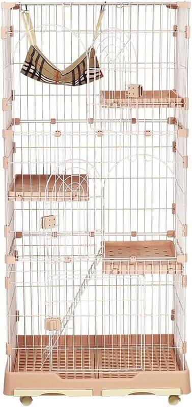 

MAJIBAO Cat cage extra large with slide-out drawer tray, Strong quality cage, Base widening buckle and door with a push-pull switch, Durable wheels with steel