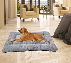 Majibao Cushioned Plush and Soft Portable Dog Bed, Grey