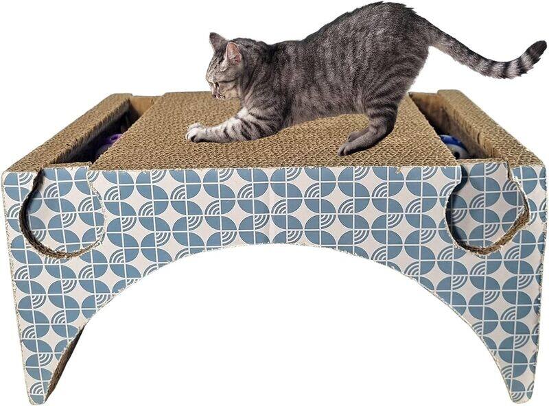 

MAJIBAO Cat Scratching Rectangular Board Box, Pull Shaped Scratcher Box With Toys Side by Side, Scratching Catnip, Cat Play, Natural Scratching, Cozy Cat Scra