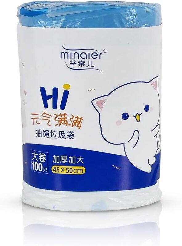

Majibao Trash bags with Drawstring and Break point, Heavy-duty garbage bags for Office, Bathroom, Kitchen, Living room, Ideal for medium-sized bins, 100 Count