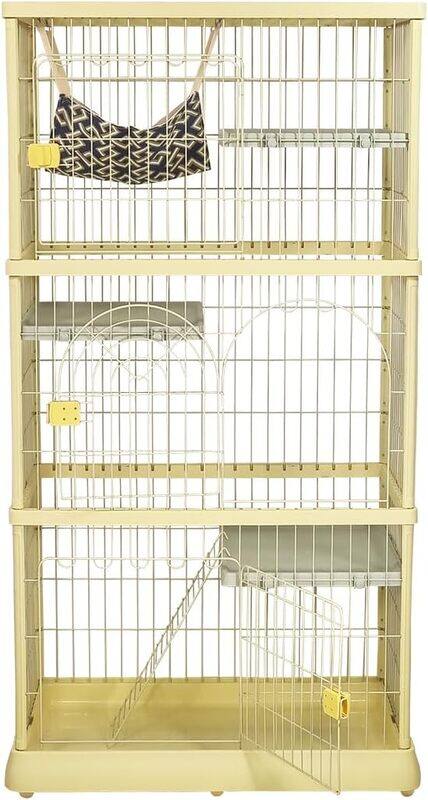 

MAJIBAO Large cat cage with metal wire, Multiple heads with Ladder, Cat hammock, Multiple doors with secure lock, Suitable for multiple cats, Easy to move, Un