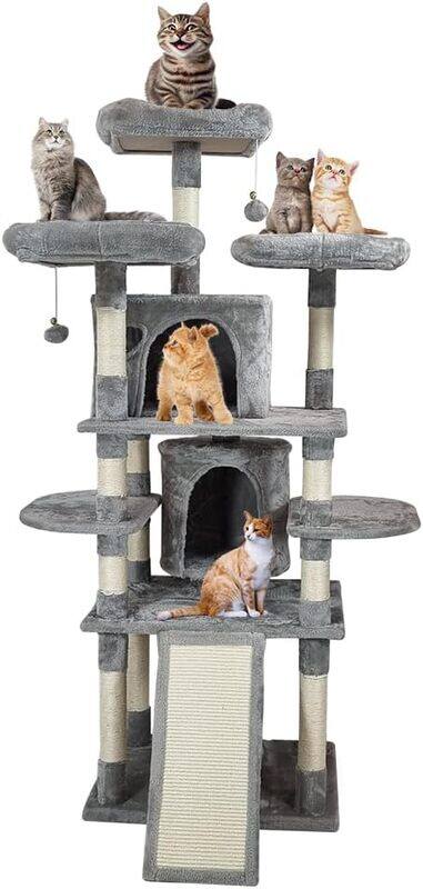 

MAJIBAO Cat tree Modern with ladder and Scratching post (170 cm height) Cat Tower Indoor Multiple-Level Cat Houses Toys for Your Kittens, Cats tree play house