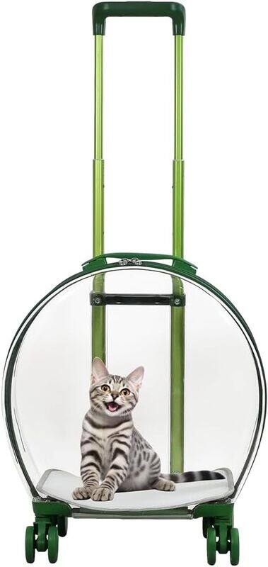 

Majibao Transparent pet carrier for cats and dogs, Pet stroller with Telescopic handle, Durable zipper, Ventilation holes, and Rolling wheels, Suitable for ou