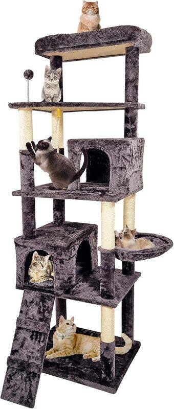 

MAJIBAO Cat Tree, Large Cat Condo Tower Wooden, Multiple Cats Tree, Cat Sleeping and Hiding, Multi Layer, Cat Scratching Posts, Comfortable Platforms, Easy to