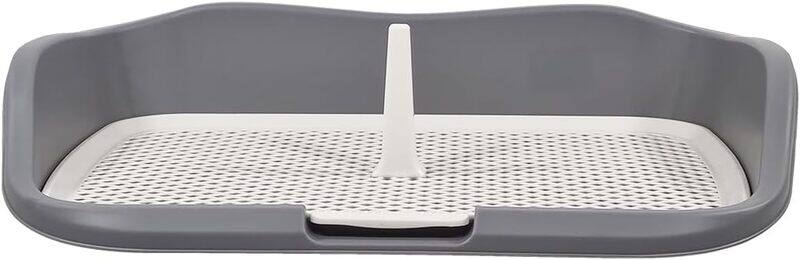 

MAJIBAO Dog potty tray, Indoor dog training toilet with column design, Detachable grid, and Raised fence, Pet pee pad holder for medium to large-sized breeds,