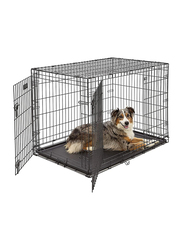 Majibao Dog Cage Crate for Large and Extra Large Size Dog with Tray, 48 Inch, Black