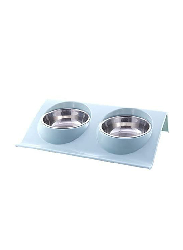 Premium Stainless Steel Cat & Dog Bowl, Blue