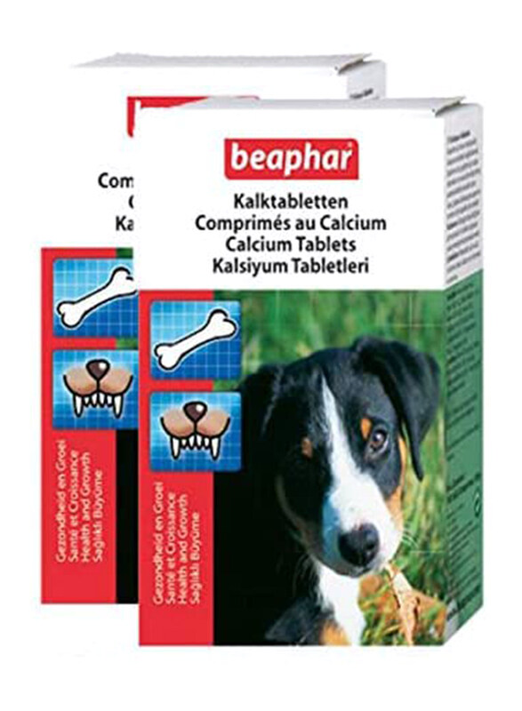 

Generic Beaphar 2-Piece Calcium Tablets Dog Healthcare Supplements, 180 Tablets, Multicolour