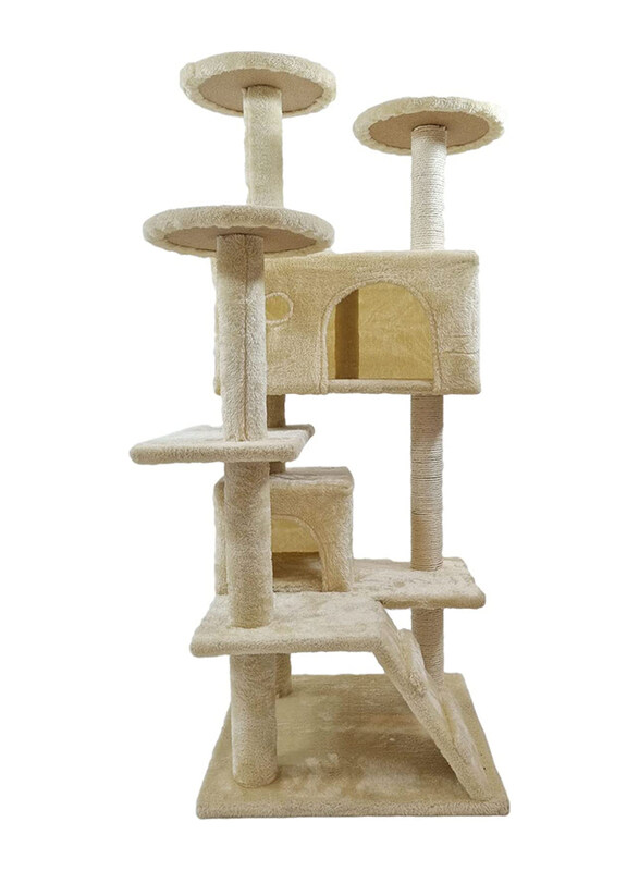 

Majibao Cat Tree Scratching Post Tower Furniture House with Five Floors and Cave Shelter for Playing, YQ5005BG, Beige