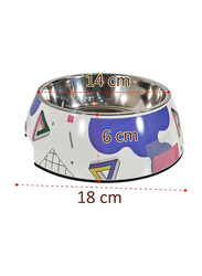 Majibao 14cm Stainless Steel Pet Food or Water Feeder Bowl for Dogs, Large, Multicolour