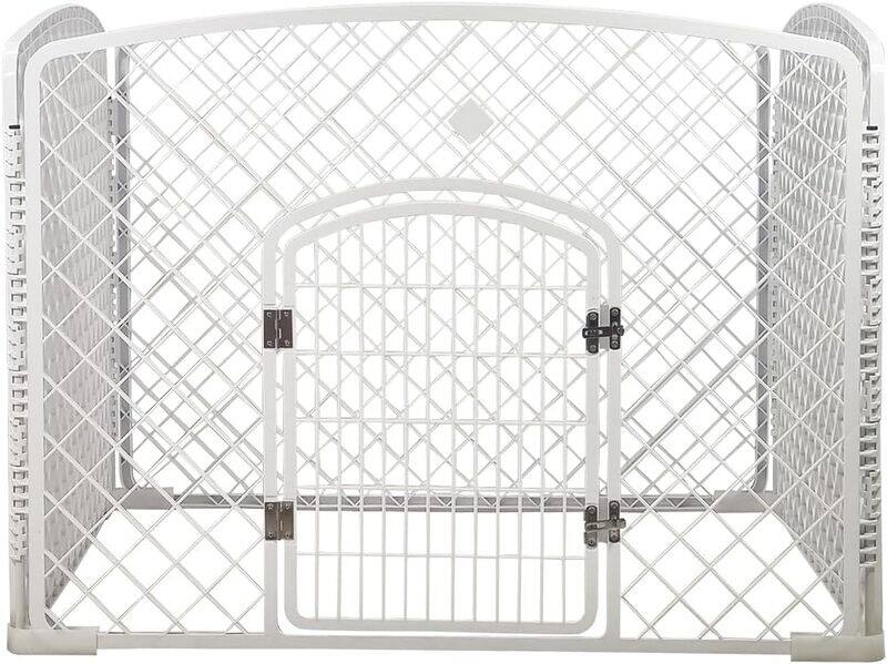 

MAJIBAO Pet playpen with gate, pet playpen barricade playhouse rail fence Suitable for multiple pets, Indoor & Outdoor use, Foldable and stable, Portable and