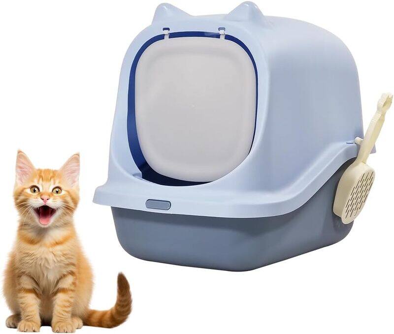 

MAJIBAO Portable cat litter box with scoop, Full enclosed cat toilet with sand filter holes, Anti-splashing and easy installation, Suitable for all kinds of c