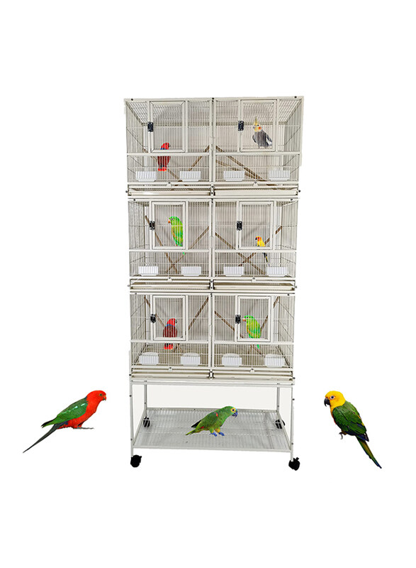 

Majibao Metal All Sizes Birds Cage with Plastic Base and Multiple Compartments, 210cm, White