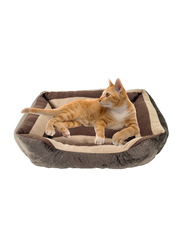 Majibao Cushioned Portable Cat Bed, Beige/Brown