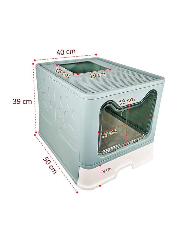 Majibao Litter Box with Plastic Scoop for Cats, Large, Multicolour