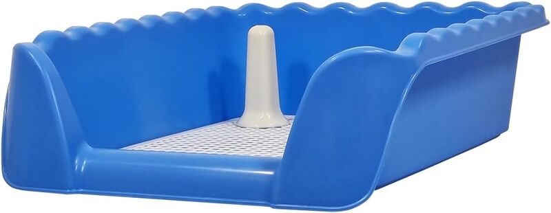 

MAJIBAO Dog potty tray for medium to large breeds, Splash-proof dog toilet with Raised fence, Column, and Detachable grid, Designated training toilet, Durable