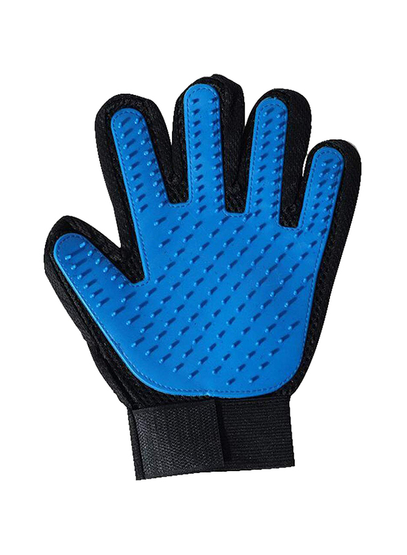 Pet Hair Remover Grooming Deshedding Massage Glove, Blue/Black