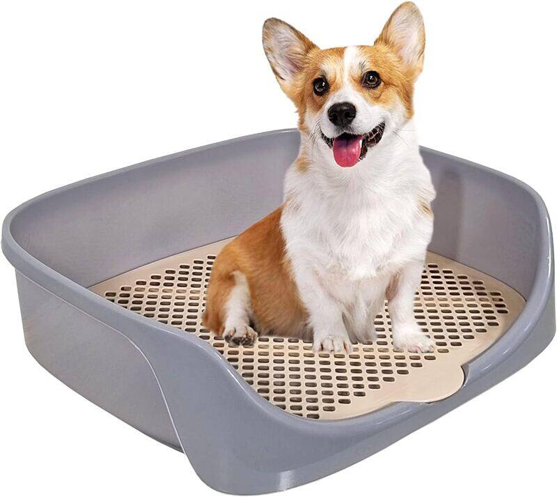 

MAJIBAO Dog Toilet Training, Dog Potty Tray Seat, Dog Pee Training Seat, Keep Paws and Floor Clean, Washable & Easy To Clean, Portable, Indoor & Outdoor, Grey