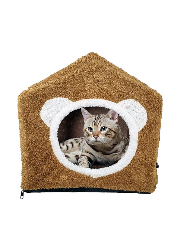 

Majibao Plush and Soft Cosy Cat Bed, Brown