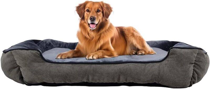 

MAJIBAO Dog bed for medium and large dogs, Ultra soft velvet luxury sofa bed with a non-skid bottom and machine washable, Comfortable and warming rectangle do