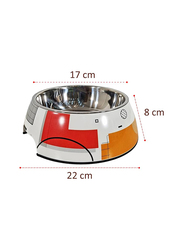 Majibao 17cm Stainless Steel Dog Food or Water Feeder Bowls for Dogs, Large, Multicolour