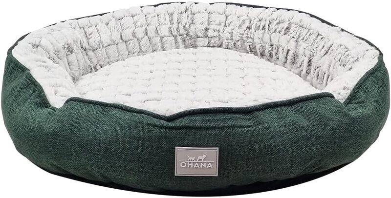 

Majibao Dog kennel with Plush Material, Round shape, Raised edges, and Non-slip button, Pet Nest for Indoor pets, Idea for Dogs and Cats, Breathable, Washable