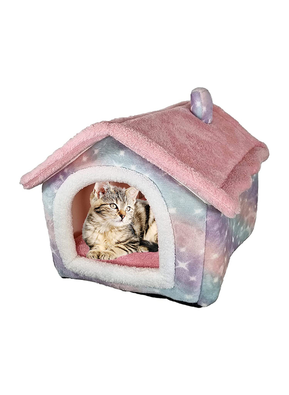 Majibao Cushioned Portable Cat Bed, Pink