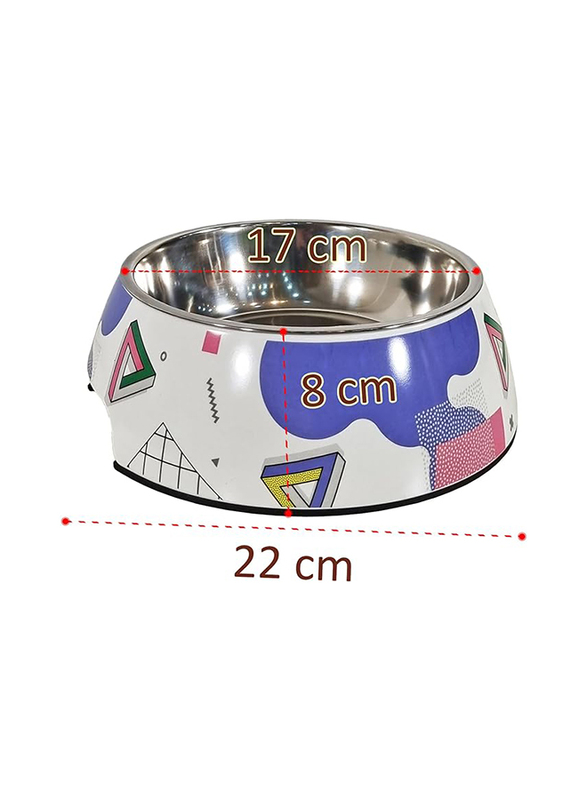 Majibao 17cm Stainless Steel Dog Food or Water Feeder Bowl for Dogs, Large, Multicolour