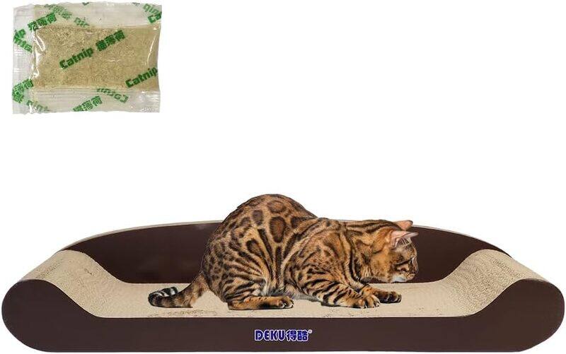 

MAJIBAO Cat scratcher bed sofa with catnip, 100% Recycled paper cat scratches for indoor cats, Corrugated cardboard scratch board, Wear-resistant and durable